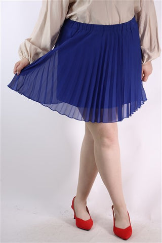 חצאית פליסה קצרה בכחול- M-L חצאית פליסה קצרה בכחול- M-L