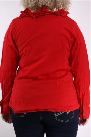 חולצה מעוצבת באדום- L