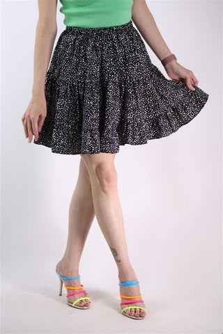 חצאית קומות חדשה בפרינט כתמים שחור לבן- XS-M חצאית קומות חדשה בפרינט כתמים שחור לבן- XS-M