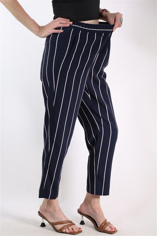 מכנסי פסים ZARA  בכחול- M-L מכנסי פסים ZARA  בכחול- M-L