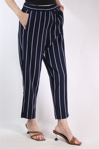 מכנסי פסים ZARA  בכחול- M-L מכנסי פסים ZARA  בכחול- M-L