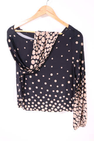 חולצה מנוקדת בשחור וקרם-M-L חולצה מנוקדת בשחור וקרם-M-L