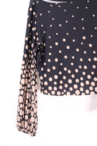 חולצה מנוקדת בשחור וקרם-M-L חולצה מנוקדת בשחור וקרם-M-L