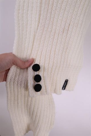 צעיף צמרי מעוצב בלבן -OS צעיף צמרי מעוצב בלבן -OS