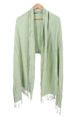 צעיף טבעי בגוון ירקרק מנטה-OS צעיף טבעי בגוון ירקרק מנטה-OS