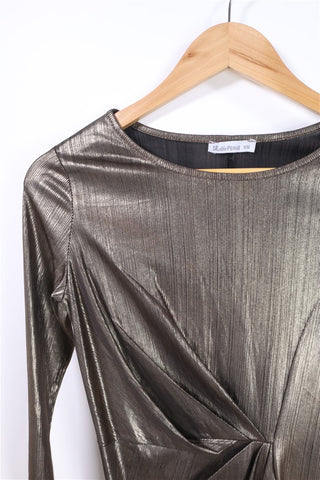 שמלה זהובה נחושת סקסית - XS שמלה זהובה נחושת סקסית - XS