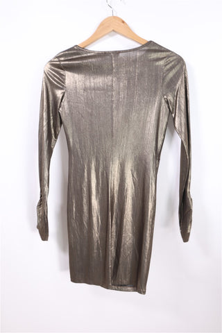 שמלה זהובה נחושת סקסית - XS שמלה זהובה נחושת סקסית - XS
