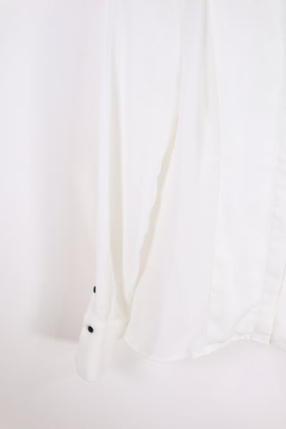 חולצה מכופתרת מעוצבת בלבן-XS-S חולצה מכופתרת מעוצבת בלבן-XS-S