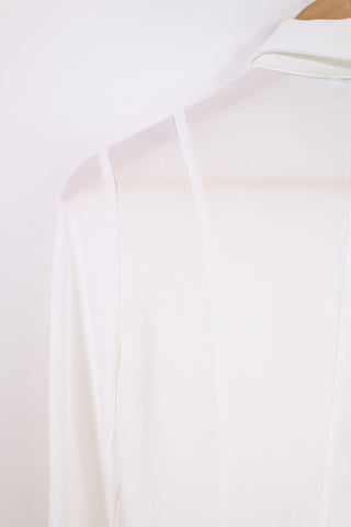 חולצה מכופתרת מעוצבת בלבן-XS-S חולצה מכופתרת מעוצבת בלבן-XS-S