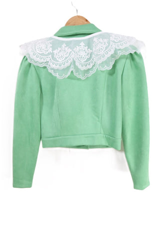 צעיף צווארון שיפון ותחרה בלבן- OS צעיף צווארון שיפון ותחרה בלבן- OS