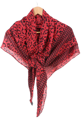 צעיף  שיפוני מנומר באדום ושחור- OS צעיף  שיפוני מנומר באדום ושחור- OS