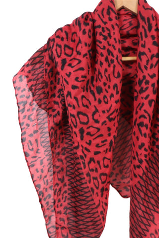 צעיף  שיפוני מנומר באדום ושחור- OS צעיף  שיפוני מנומר באדום ושחור- OS