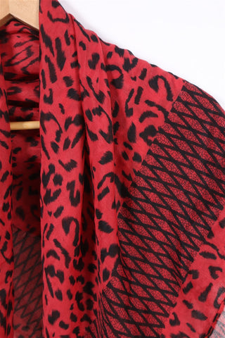 צעיף  שיפוני מנומר באדום ושחור- OS צעיף  שיפוני מנומר באדום ושחור- OS