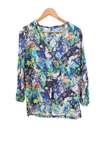 חולצה פרחונית צבעונית- M-L חולצה פרחונית צבעונית- M-L
