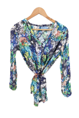 חולצה פרחונית צבעונית- M-L חולצה פרחונית צבעונית- M-L