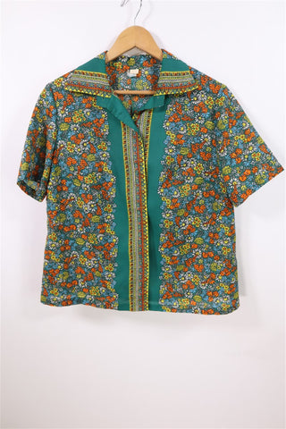 חולצת וינטיג פרחונית- L-XL חולצת וינטיג פרחונית- L-XL