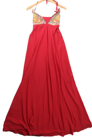 שמלה אתנית באדום וזהב- M-L שמלה אתנית באדום וזהב- M-L