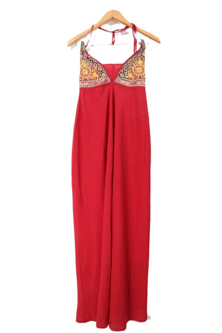 שמלה אתנית באדום וזהב- M-L שמלה אתנית באדום וזהב- M-L