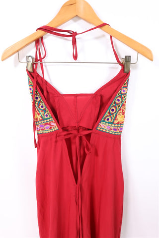 שמלה אתנית באדום וזהב- M-L שמלה אתנית באדום וזהב- M-L
