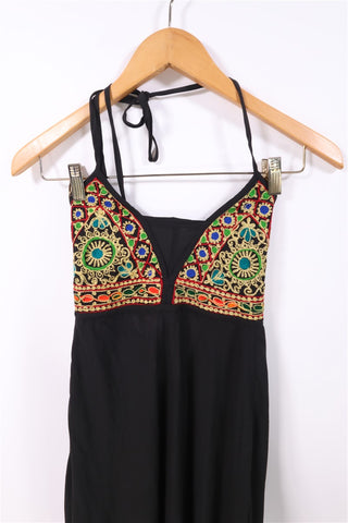 שמלה אתנית בשחור וזהב- S-M שמלה אתנית בשחור וזהב- S-M