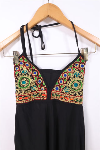 שמלה אתנית בשחור וזהב- S-M שמלה אתנית בשחור וזהב- S-M