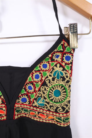 שמלה אתנית בשחור וזהב- S-M שמלה אתנית בשחור וזהב- S-M