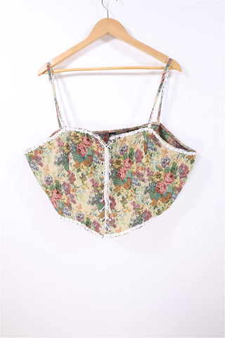 חולצת מחוך קשירה פרחוני-XL-XXL חולצת מחוך קשירה פרחוני-XL-XXL