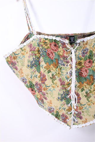 חולצת מחוך קשירה פרחוני-XL-XXL חולצת מחוך קשירה פרחוני-XL-XXL