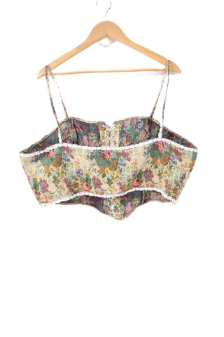 חולצת מחוך קשירה פרחוני-XL-XXL חולצת מחוך קשירה פרחוני-XL-XXL