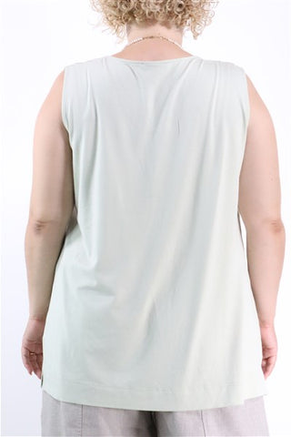 חולצת טוניקה מעוצבת במנטה- XL-XXL