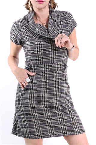 שמלת משבצות באפור- M שמלת משבצות באפור- M