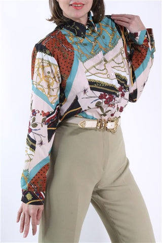 חולצה מכופתרת בסטייל וארסצ'ה- M-L חולצה מכופתרת בסטייל וארסצ'ה- M-L