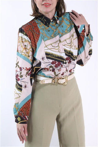 חולצה מכופתרת בסטייל וארסצ'ה- M-L חולצה מכופתרת בסטייל וארסצ'ה- M-L