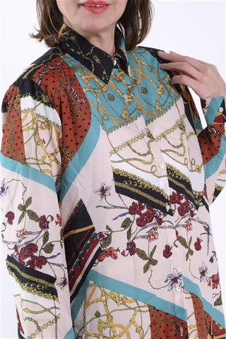 חולצה מכופתרת בסטייל וארסצ'ה- M-L חולצה מכופתרת בסטייל וארסצ'ה- M-L