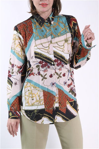 חולצה מכופתרת בסטייל וארסצ'ה- M-L חולצה מכופתרת בסטייל וארסצ'ה- M-L