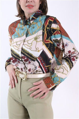 חולצה מכופתרת בסטייל וארסצ'ה- M-L חולצה מכופתרת בסטייל וארסצ'ה- M-L