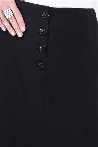 חצאית מקסי עם כפתורי פרח- M