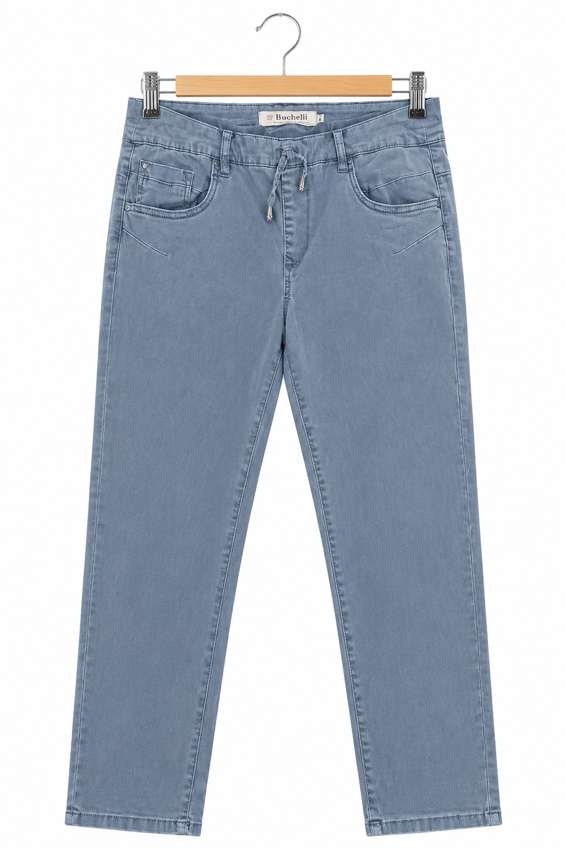 מכנסי בד קזואל בתכלת גינס- L-XL