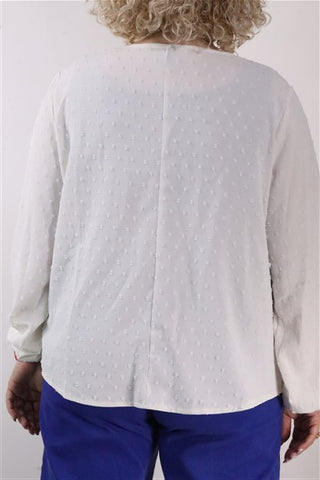 חולצת קרושה מעוצבת בלבן- XL