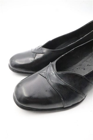 נעלי עקב וינטיג מעור בשחור- מידה 39