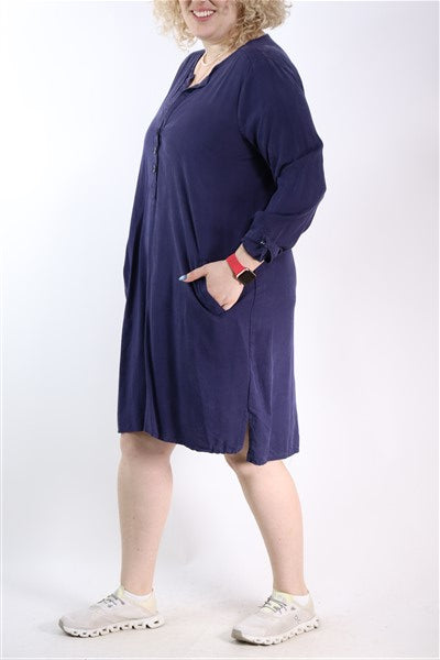 שמלת קזואל מעוצבת DAPHNA LEVINSON בכחול וואש- XL-L