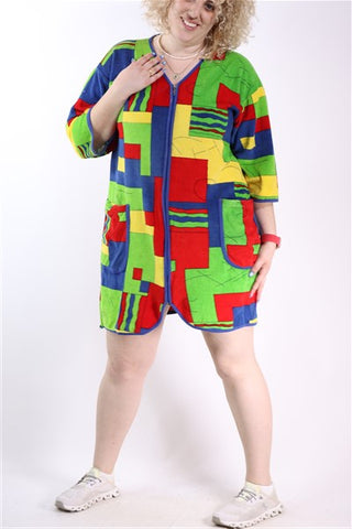 שמלת מגבת וינטג צבעונית- L-XL