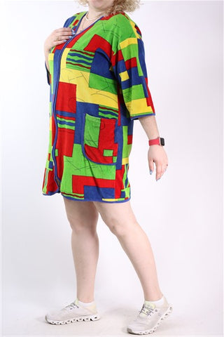 שמלת מגבת וינטג צבעונית- L-XL