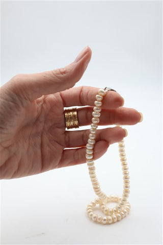 שרשרת פנינים וינטיג בשמנת -OS