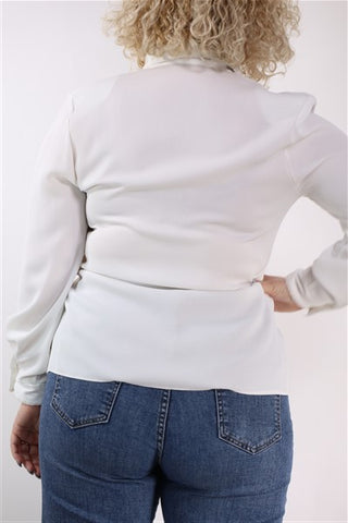 חולצת וינטיג מעוצבת בלבן- M-L