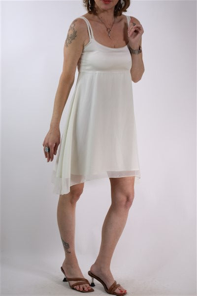 שמלת וינטיג רומנטית בשמנת- S