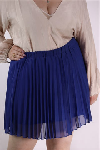 חצאית פליסה קצרה בכחול- M-L