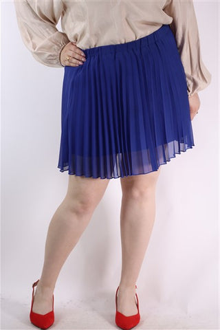 חצאית פליסה קצרה בכחול- M-L