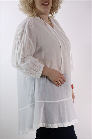 שמלת טוניקה בלבן- L-XL