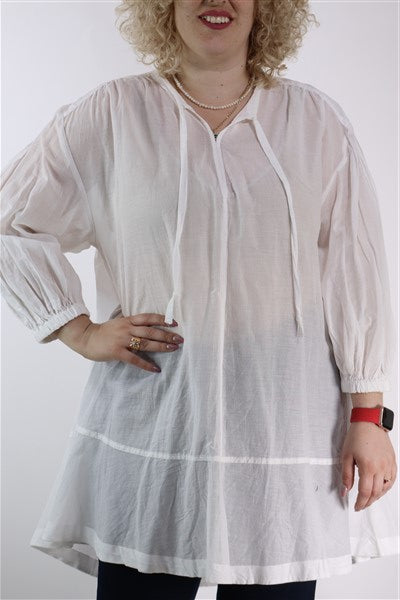 שמלת טוניקה בלבן- L-XL, תמונה 4